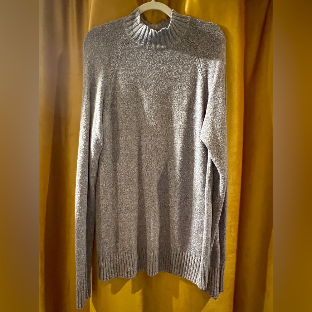Wintersilks vintage 100% silk gray mock neck sweater size M
